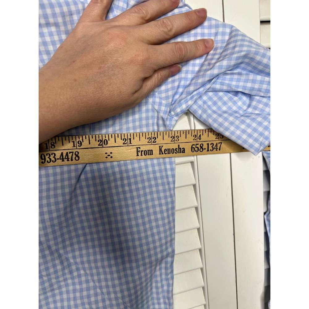 Brooks Brothers Regent 16-35 Blue Gingham Old Money Ivy Non-Iron Supima Shirt - Picture 6 of 6